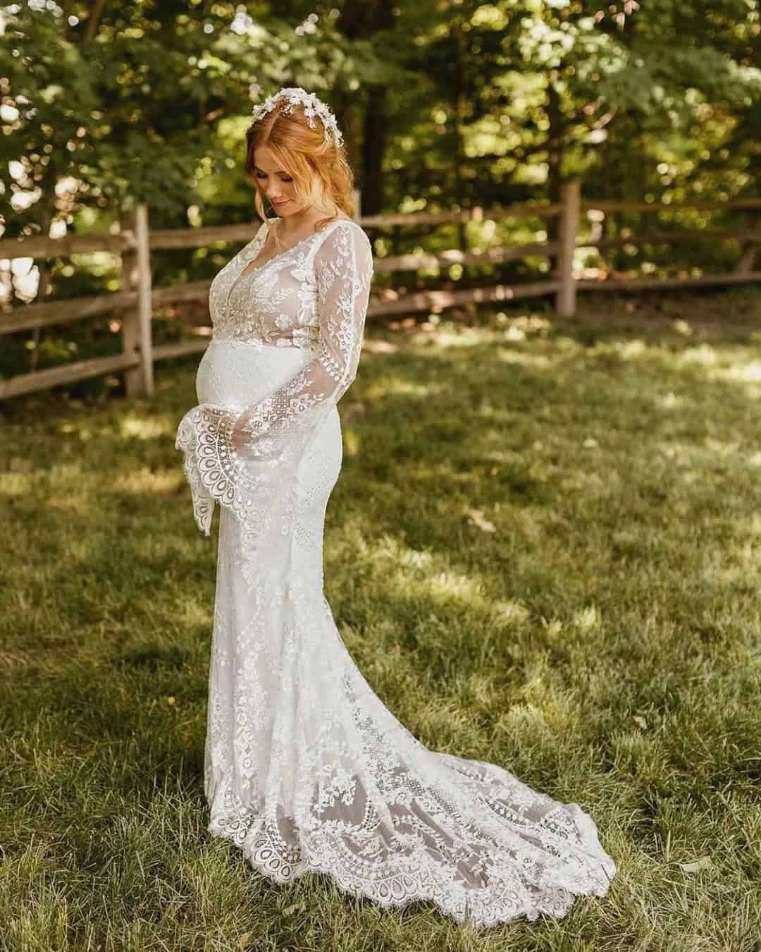 Lace Maternity Wedding Gowns