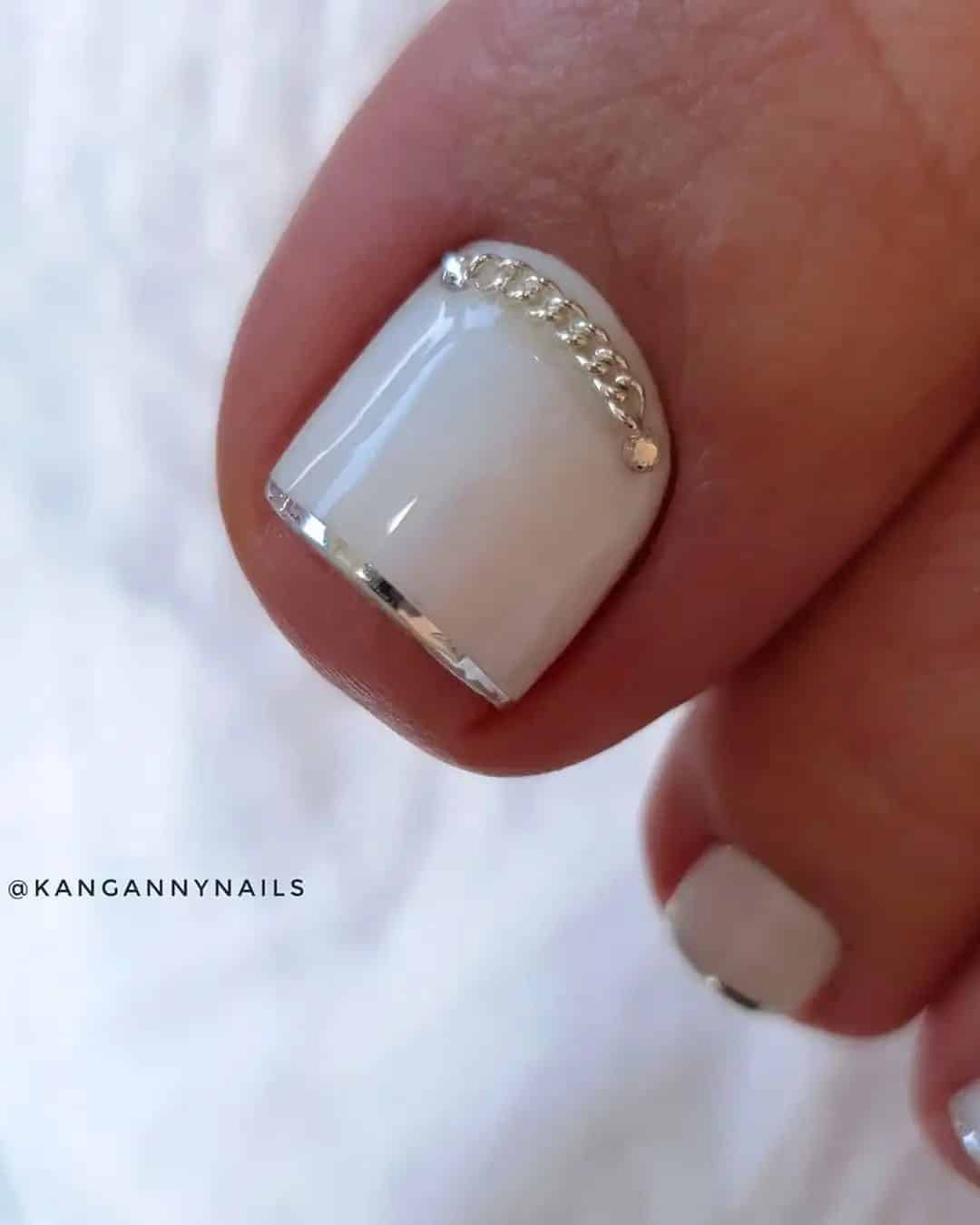 White Toe Nail Designs