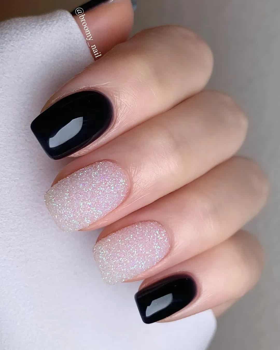 Classy Wedding Nails In Black