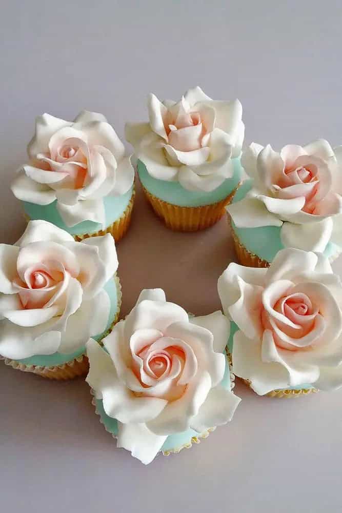 Flowers Cupcakes In Pastel Colors