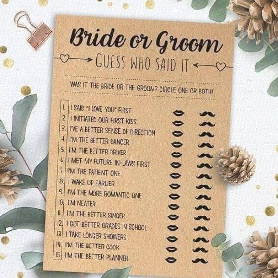 Who said it (bride and groom edition)