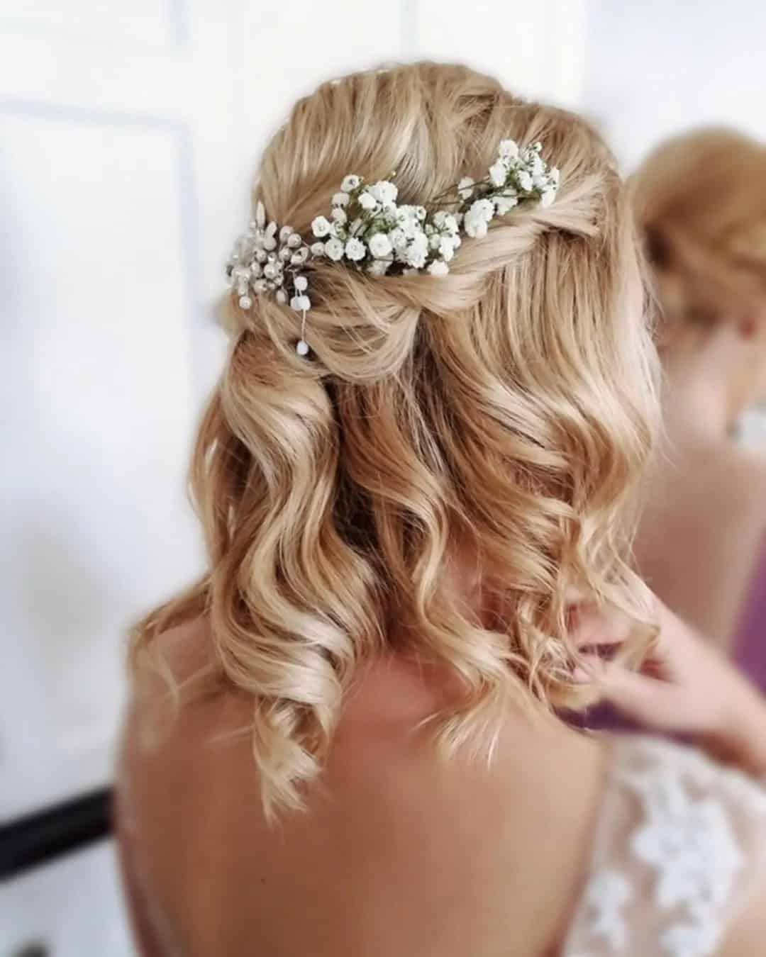 Half Updos For Short Hair Wedding