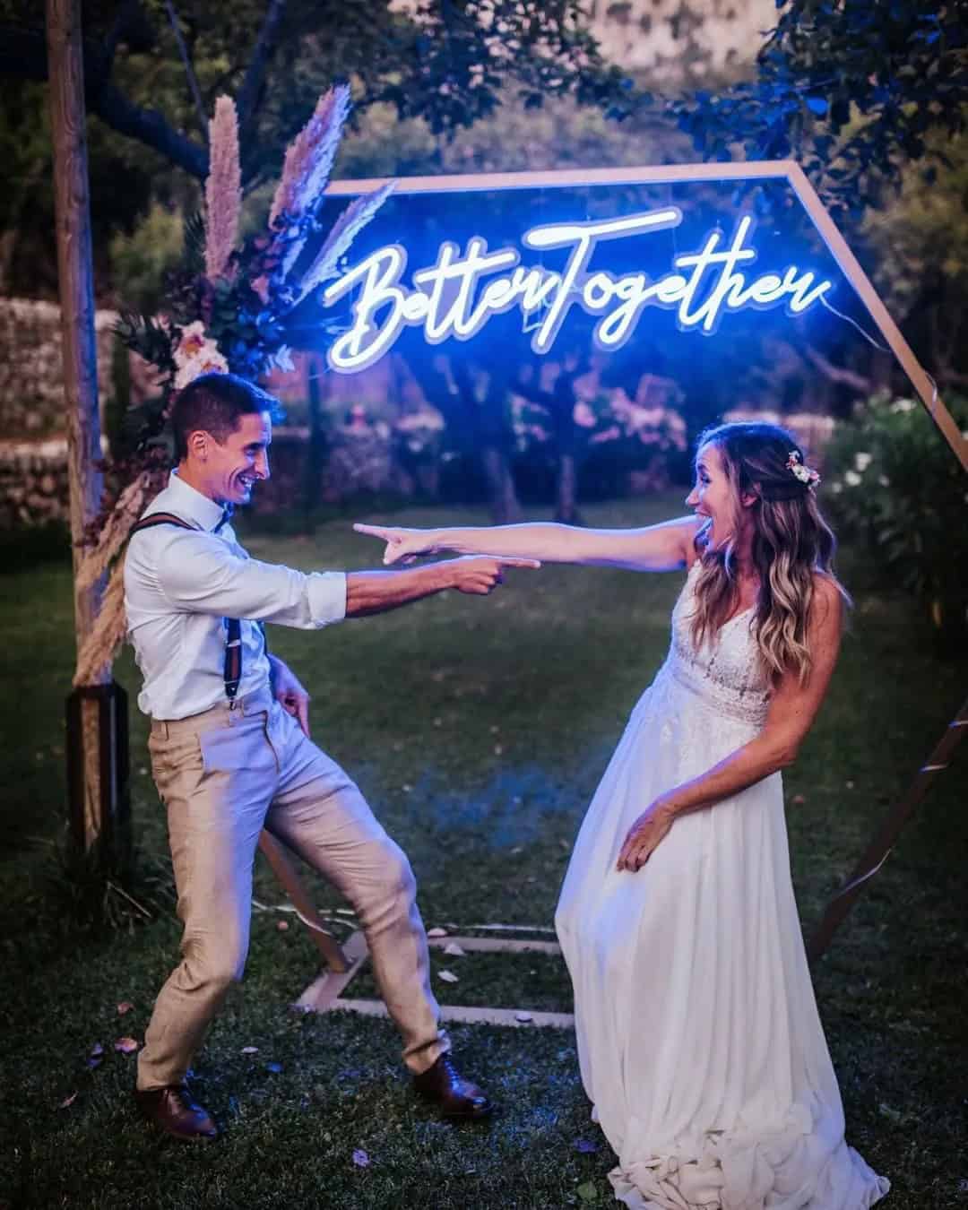 Trendy Neon Wedding Signs