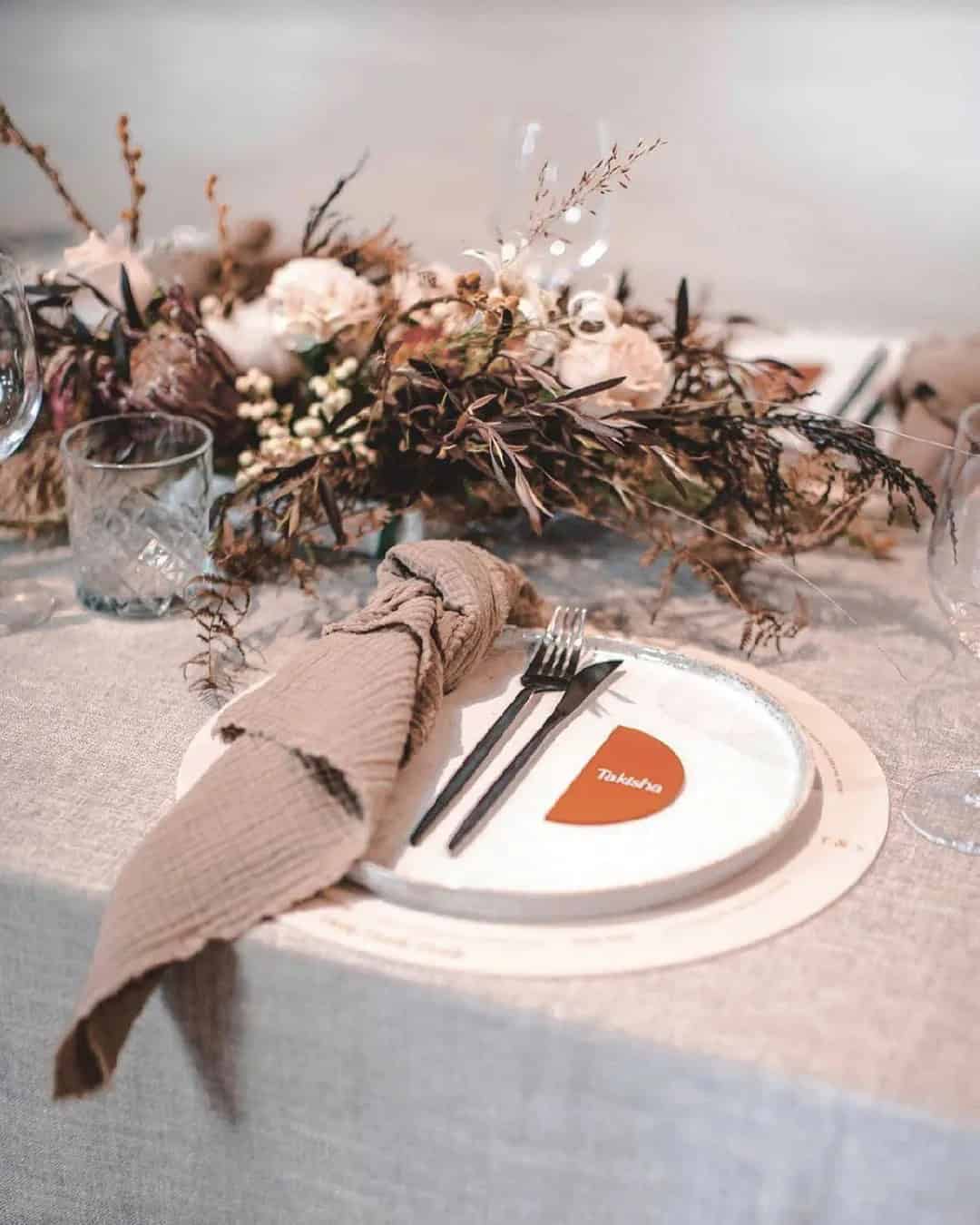 Simple wedding table settings