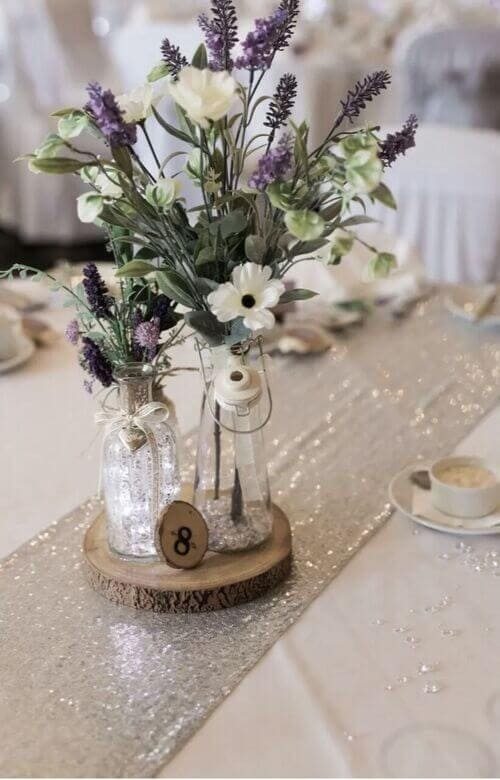 Lavender accents and greenery