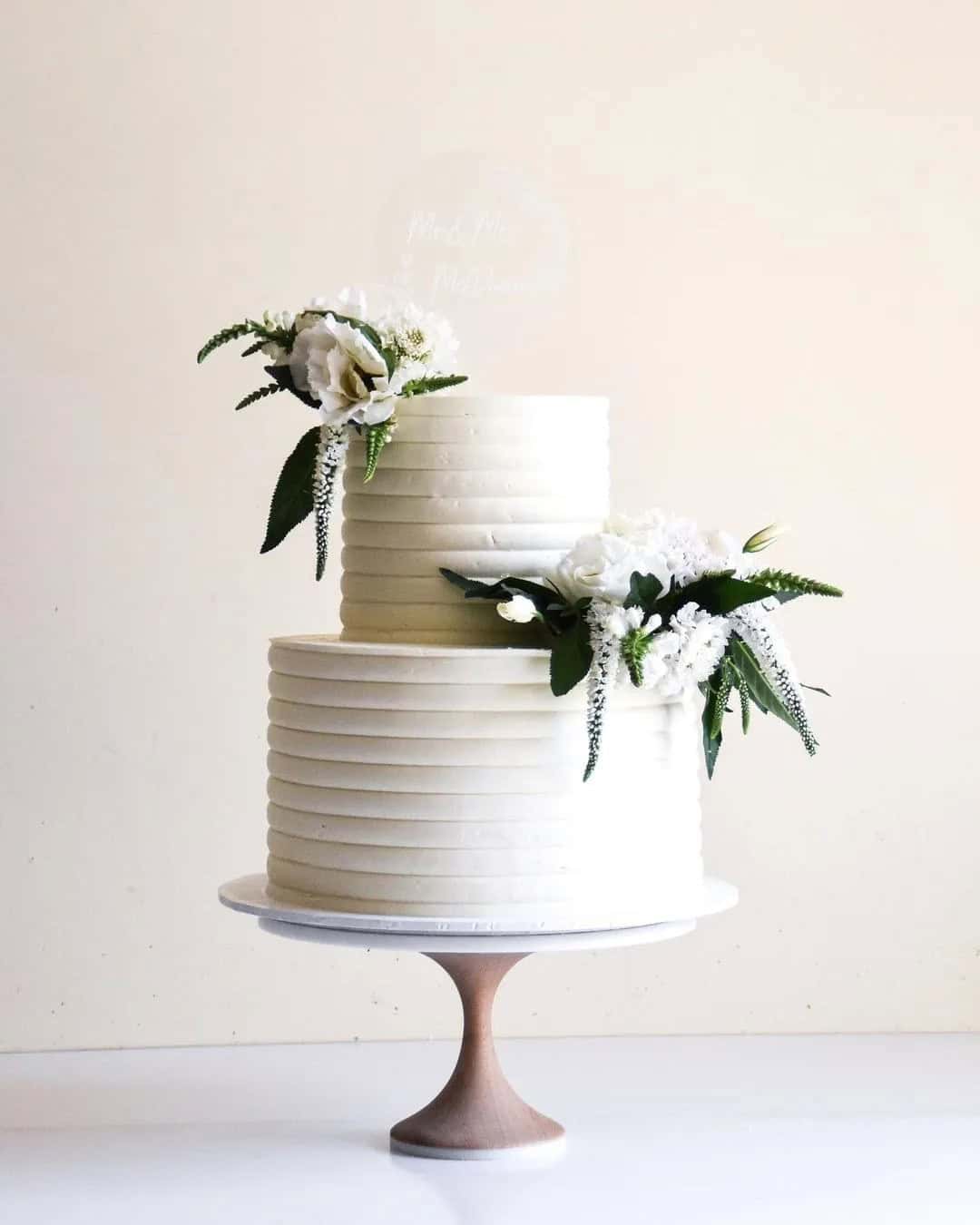 Wedding Cake Decor with Greenery