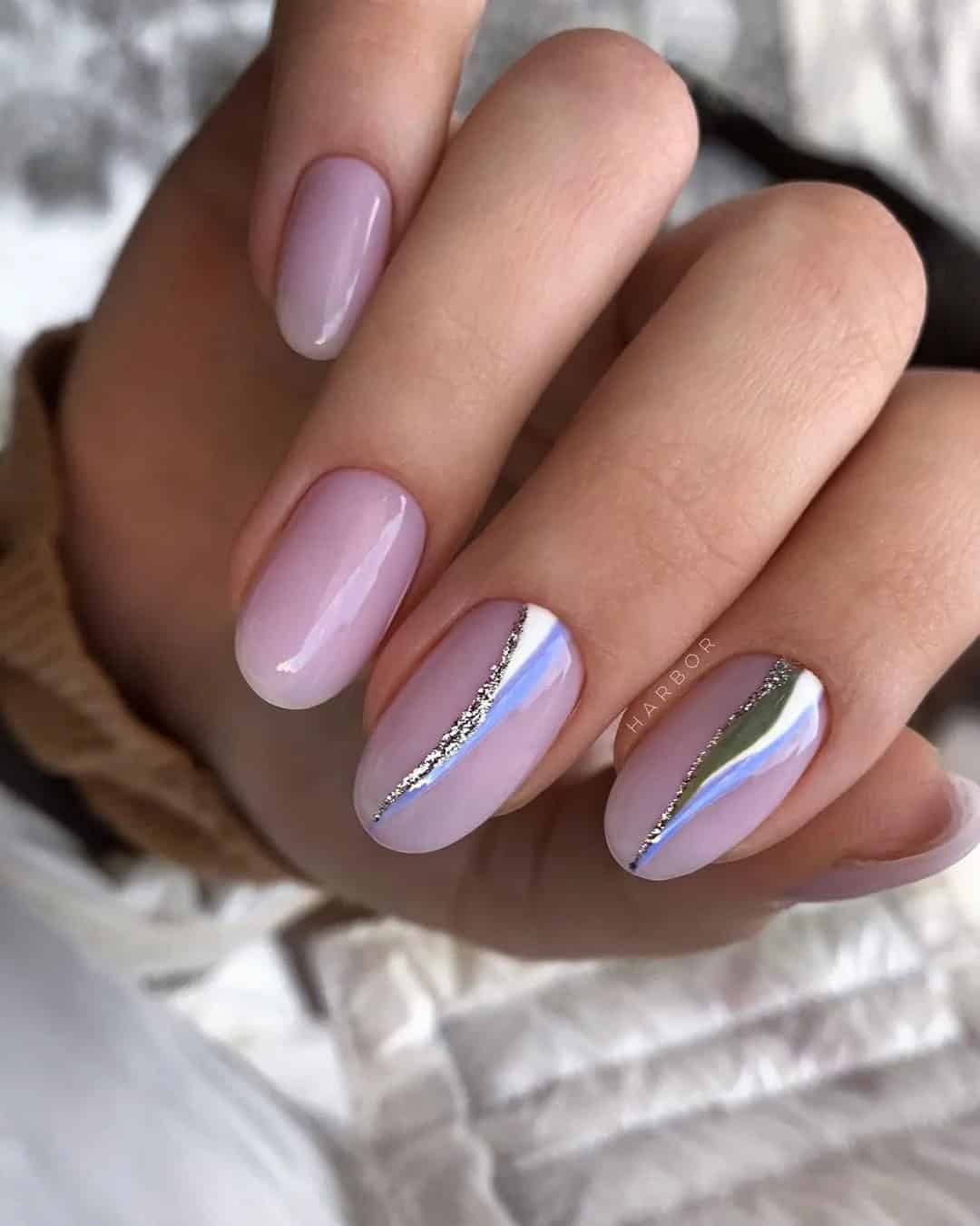 Wedding Nails with Glitter