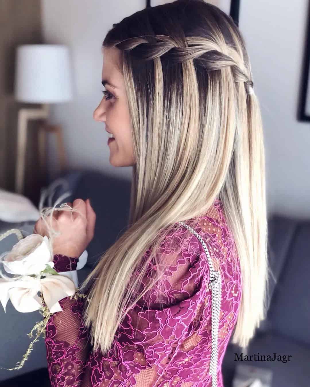 Wedding Waterfall Braids