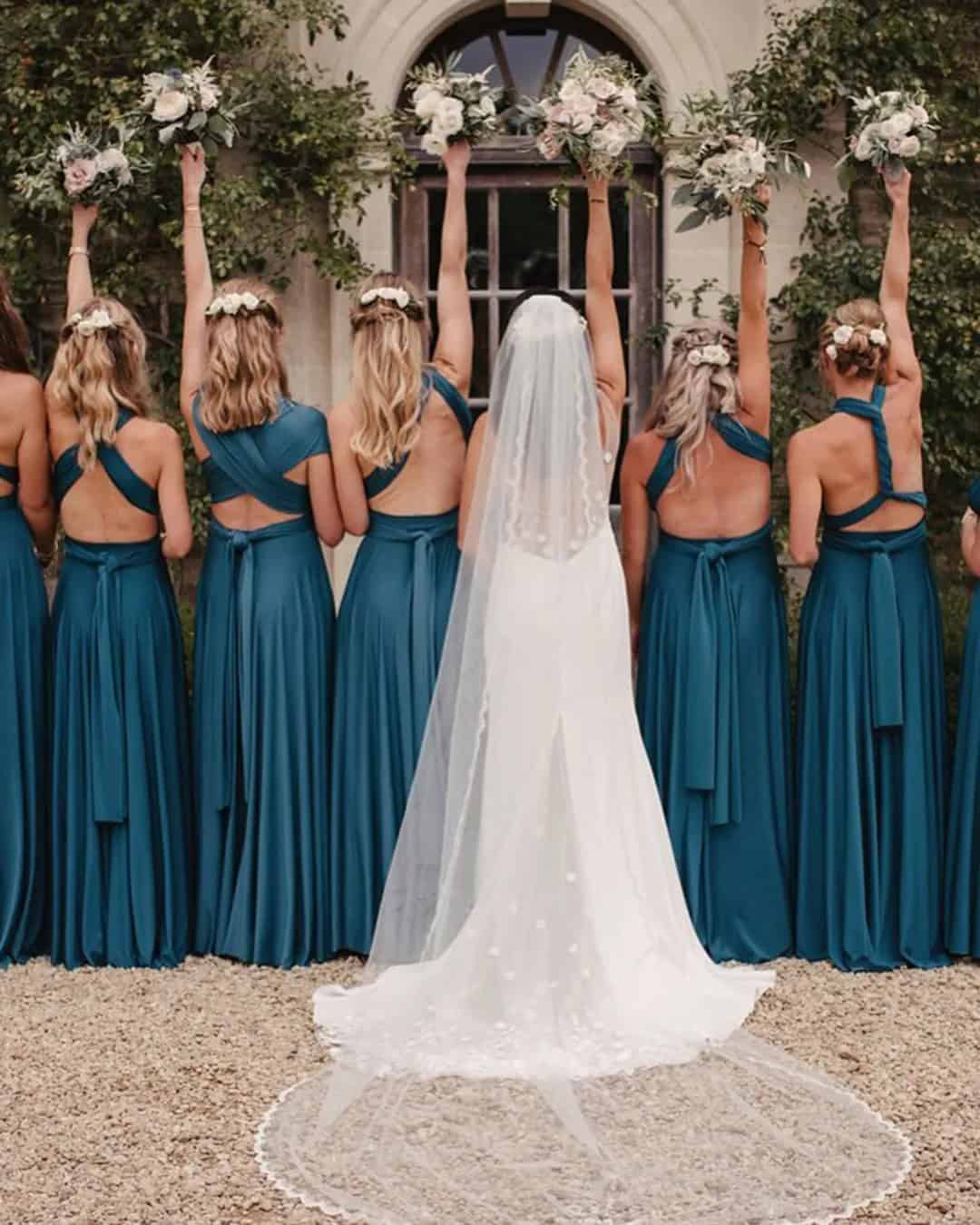 Slate Blue Color Gowns For Your Girls