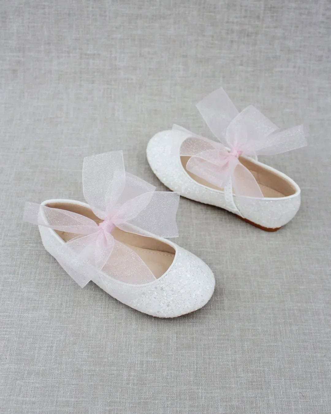 White Flower Girl Shoes