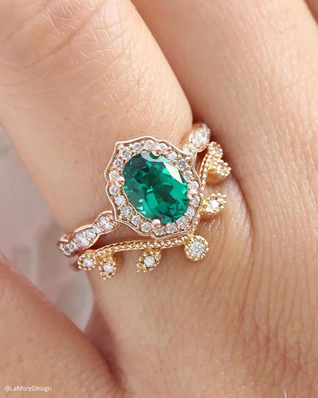 Vintage Emerald Engagement Rings