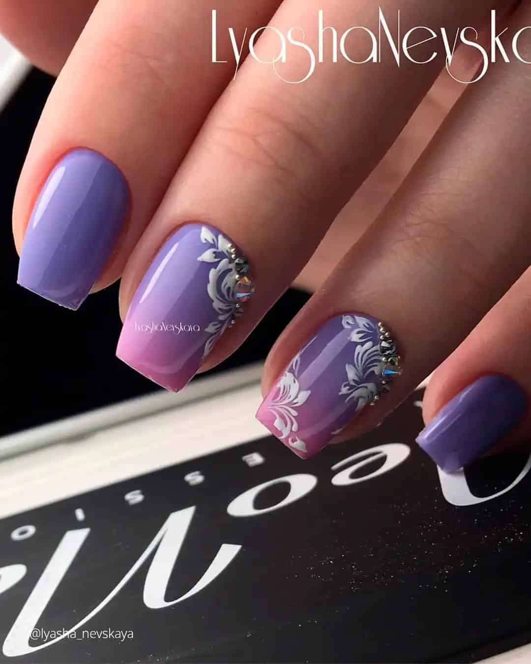 Classic Elegance In Purple Nail Designs