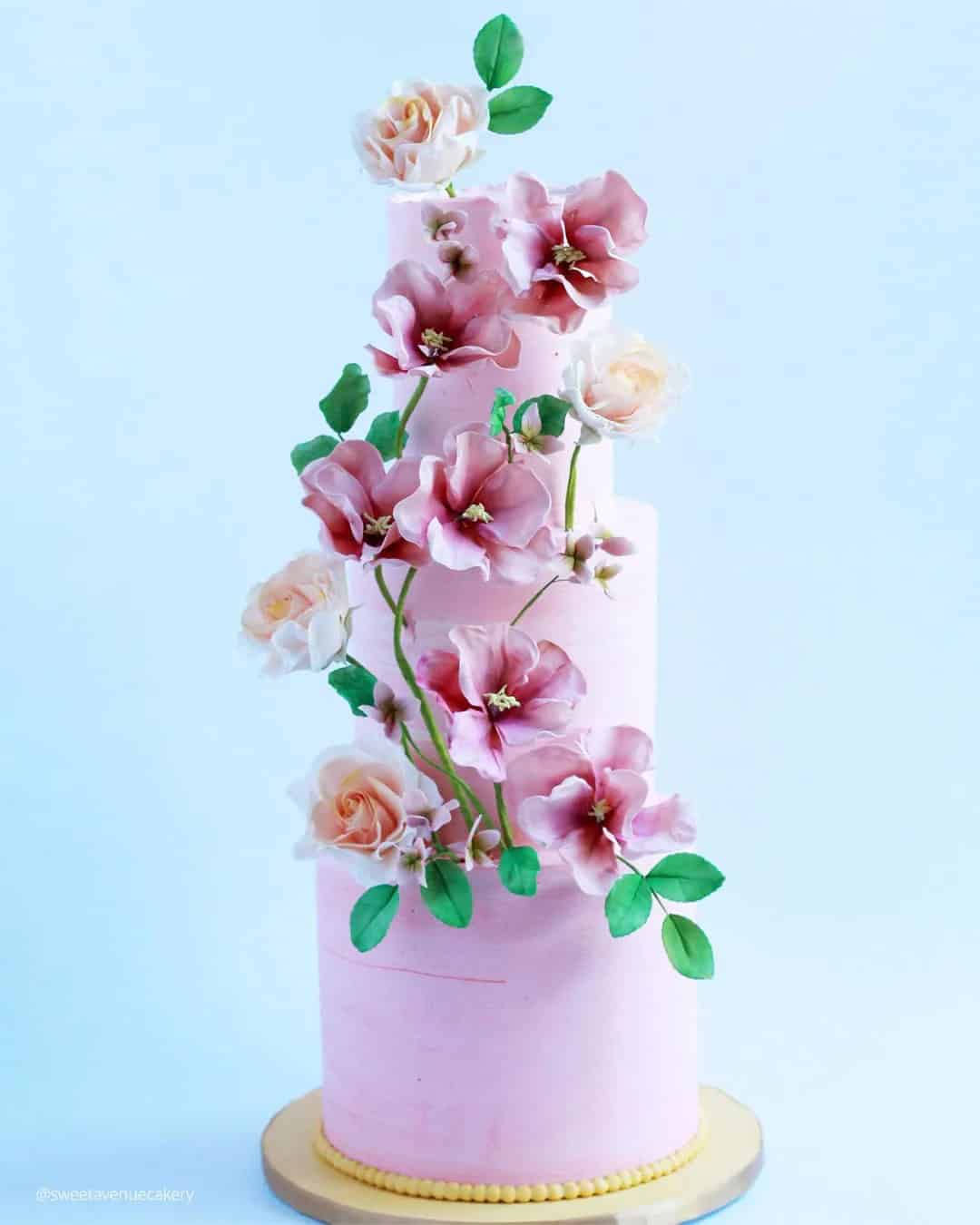 Pink Spring Wedding Cakes