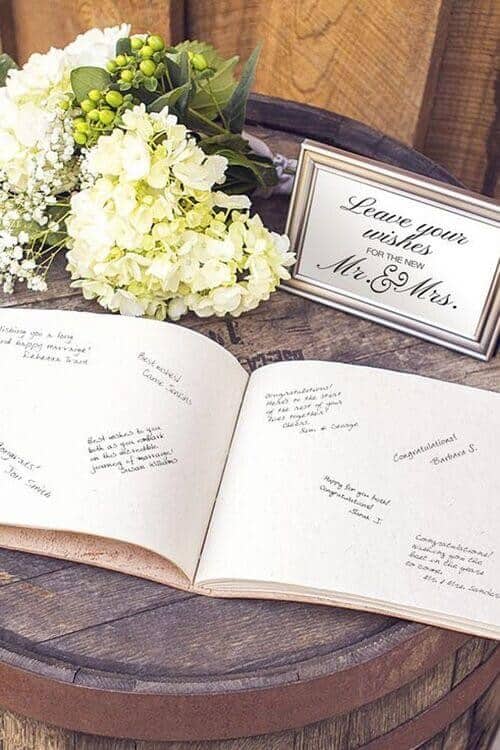 Message Guest Book with Floral Accent