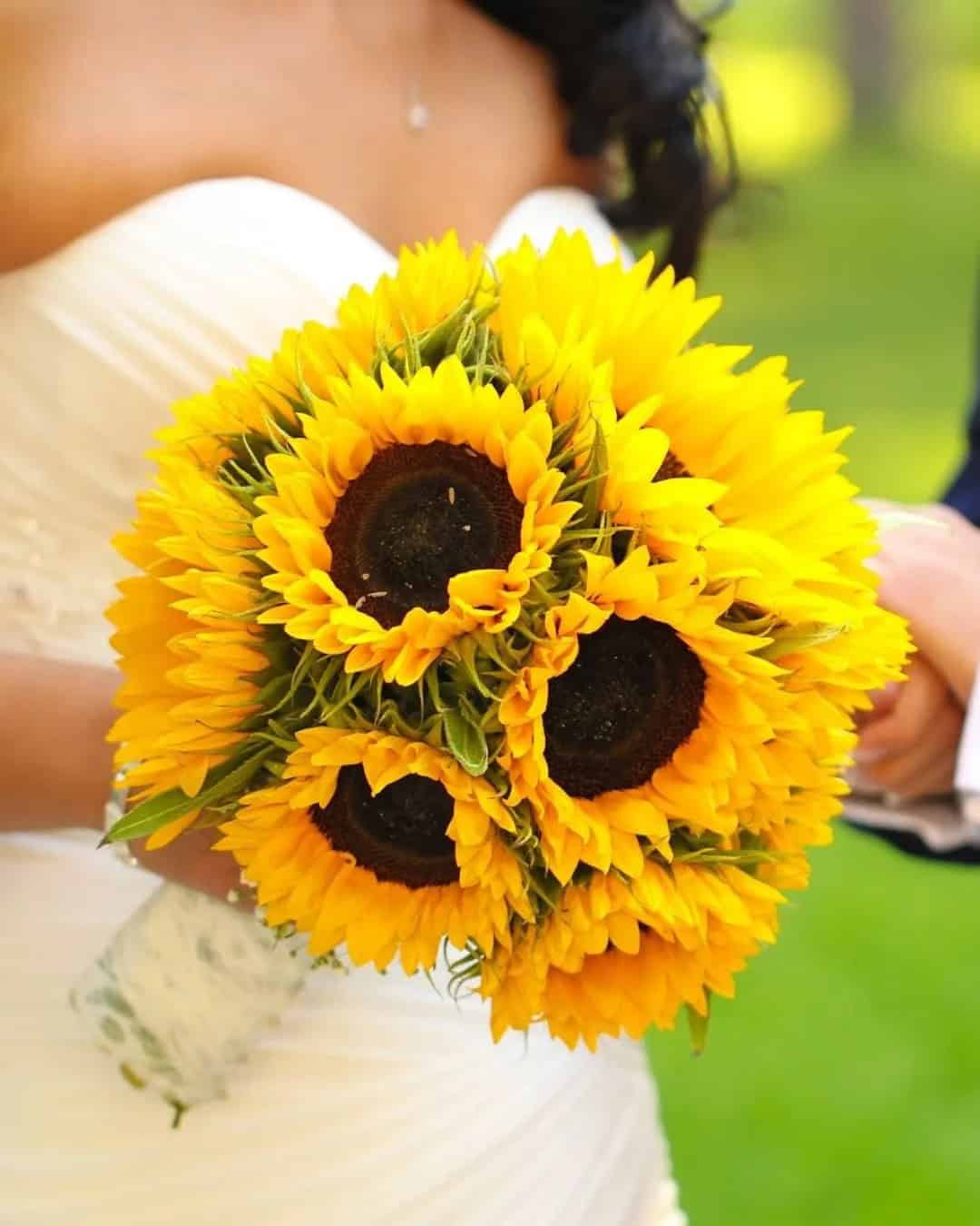 Only Sunflower Wedding Bouquets