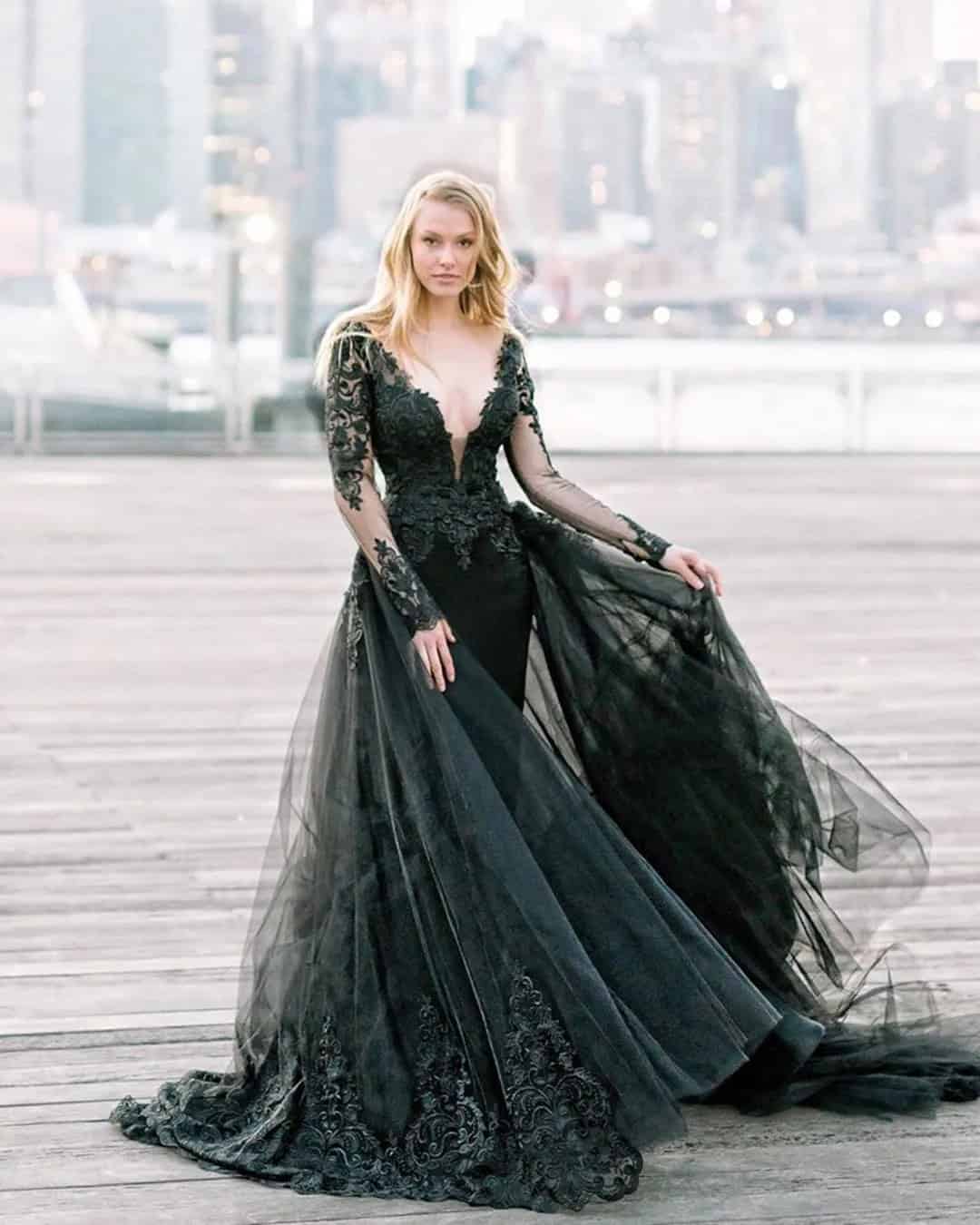 Victorian Gothic Black Wedding  Dresses