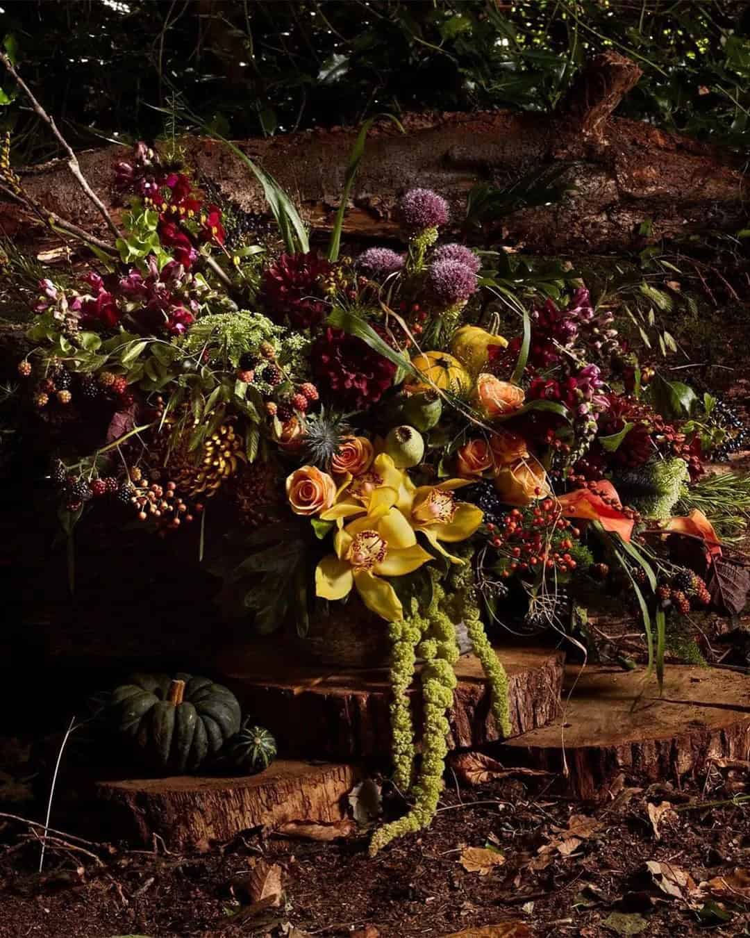 Wedding Bouquets With Fall Fruits, Berries And Veggies