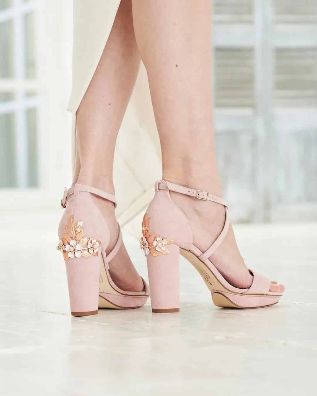 Blush Block Heel Shoes