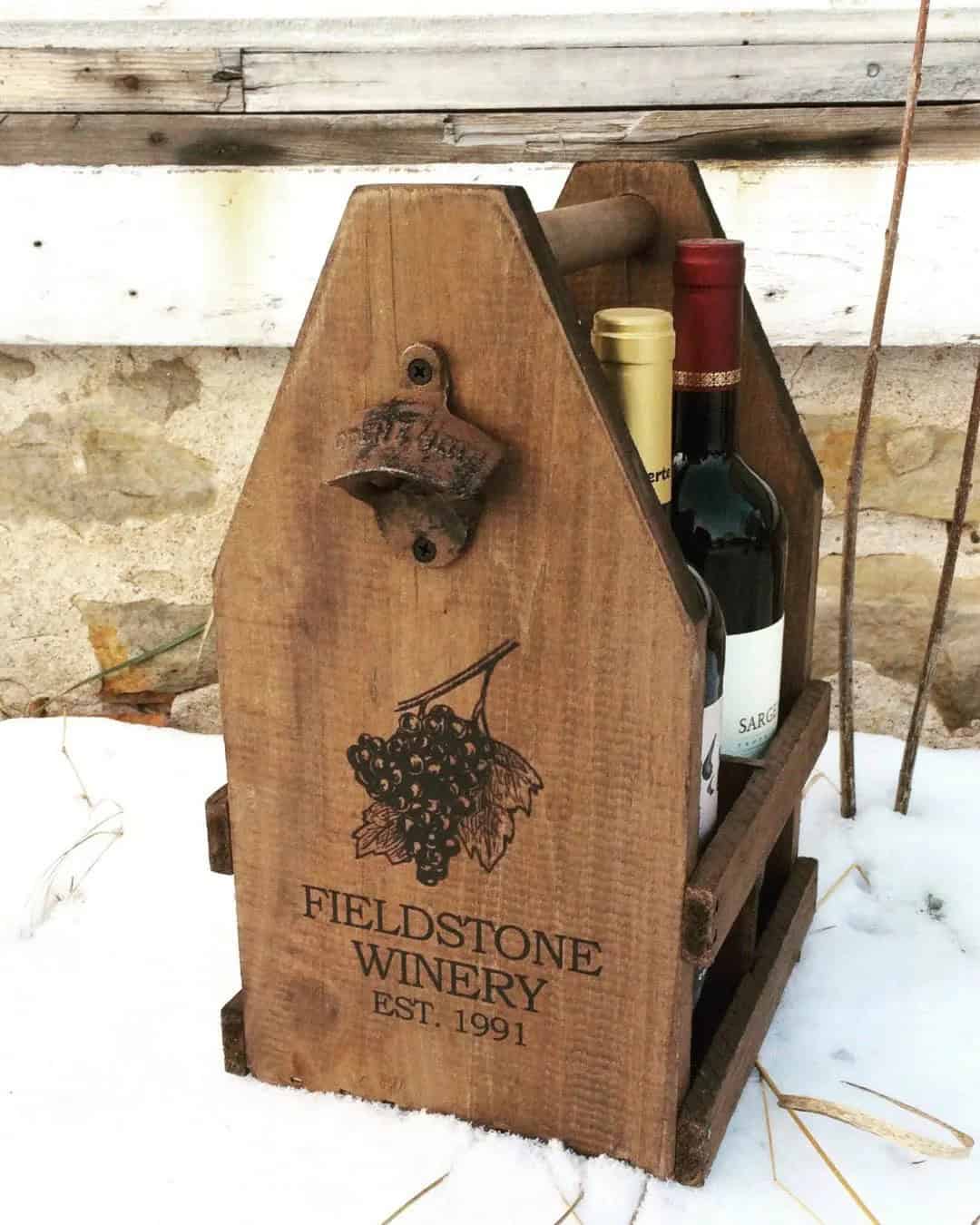 Wooden Wine Bottle Holder/Carrier