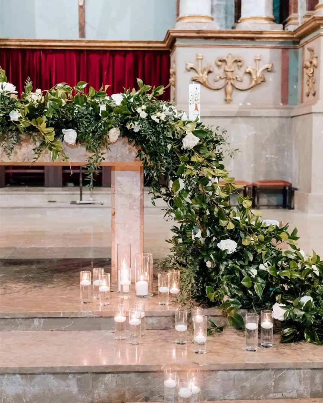 Simple Wedding Church Decorations With Incredible Candles And Lanterns