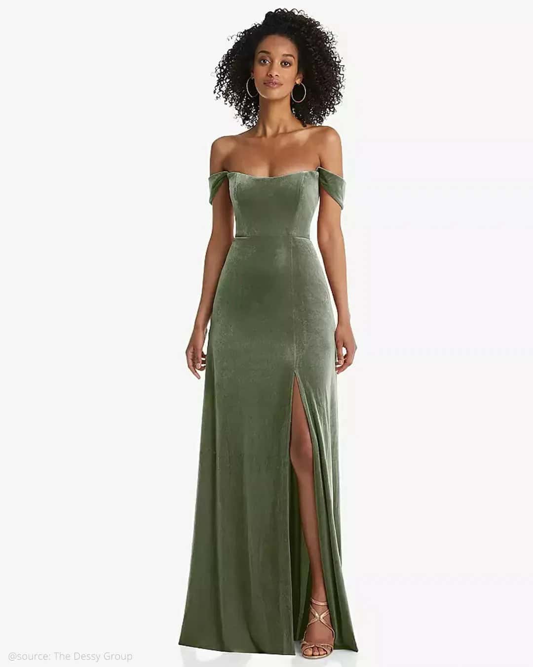 Sage Green Velvet Bridesmaid Dresses