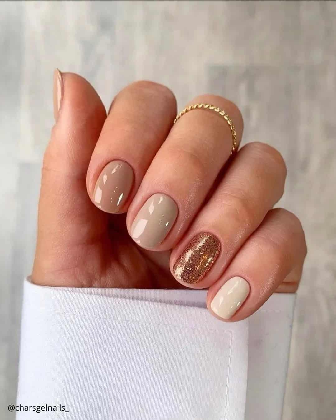 Simple Short Wedding Nails