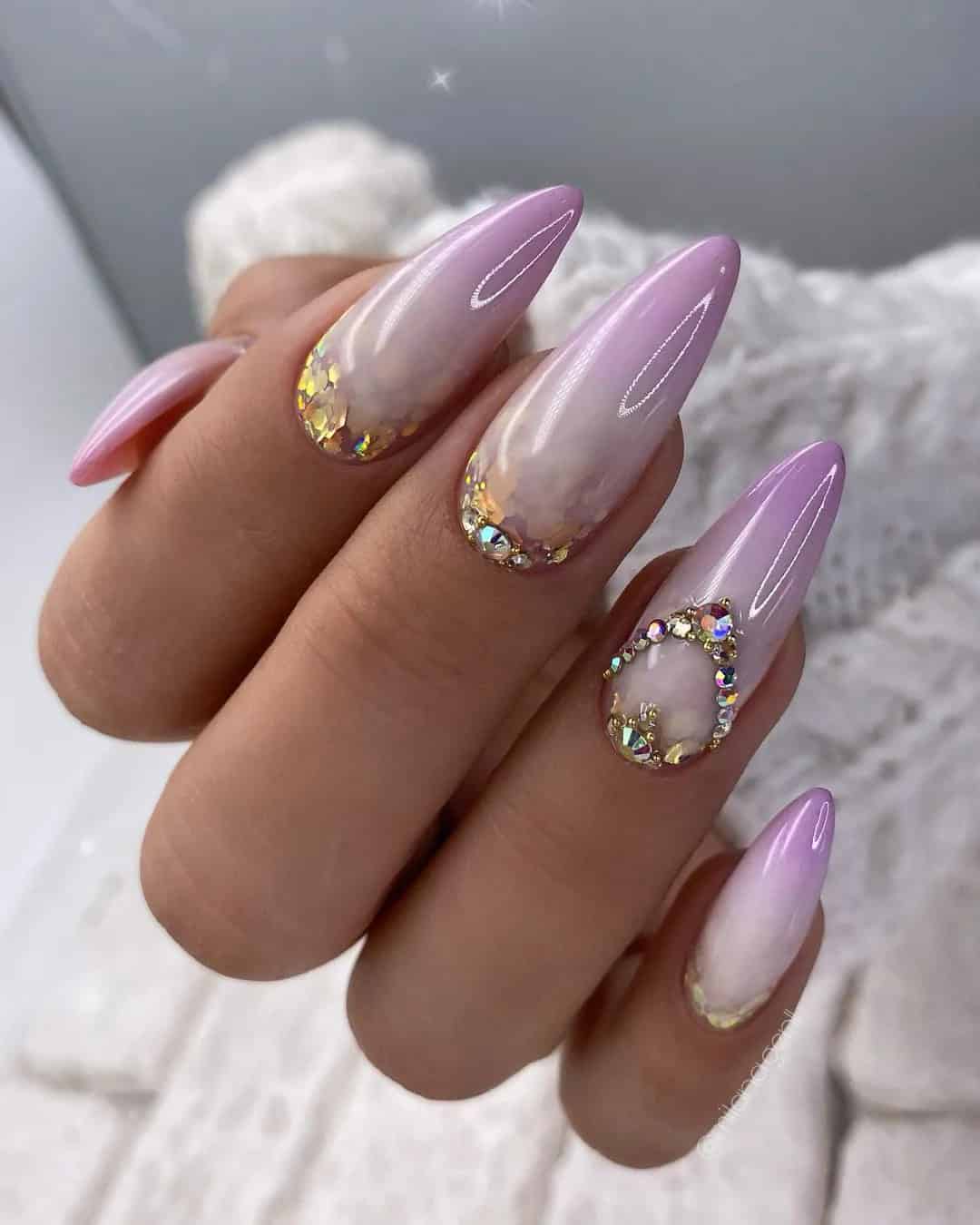 Purple Bridal Nails