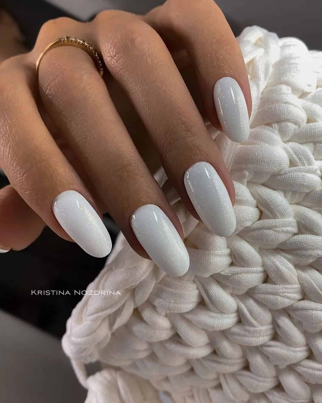 White Bridesmaide Nail Designs