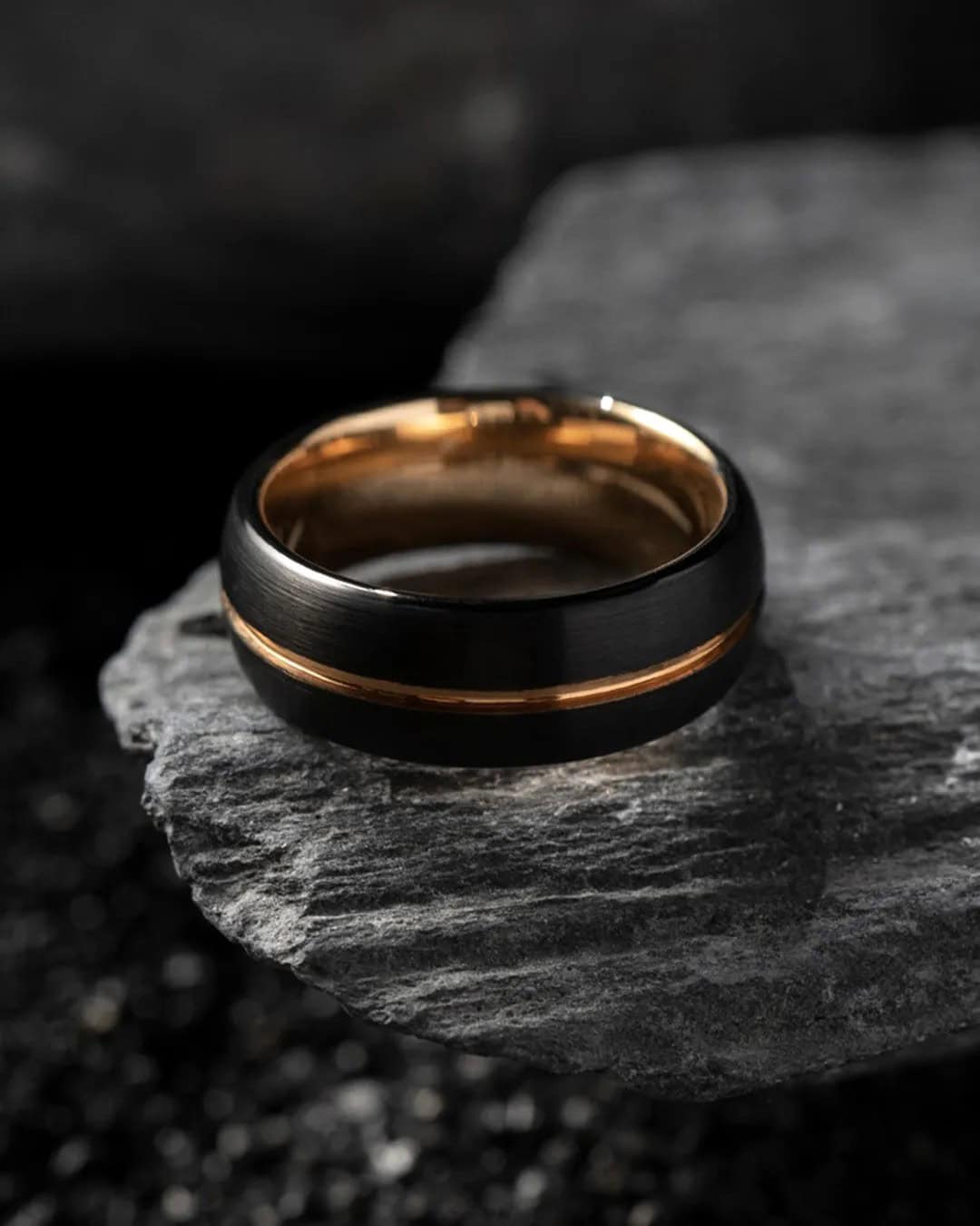 Simple And Classic Black Tungsten Wedding Band