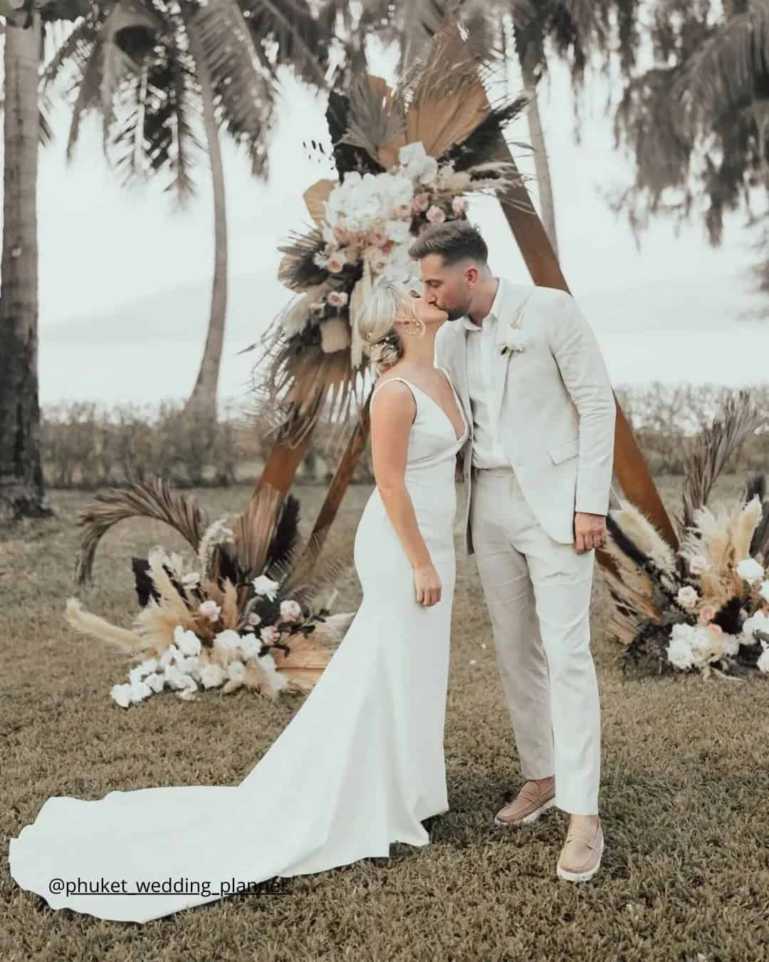 Black And White Ceremony Flowers