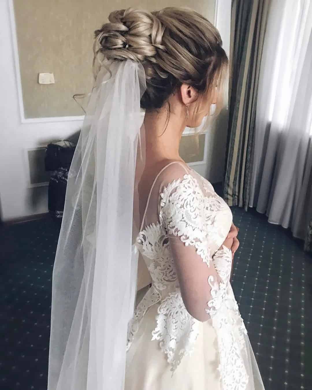 Bridal Updo With Veil