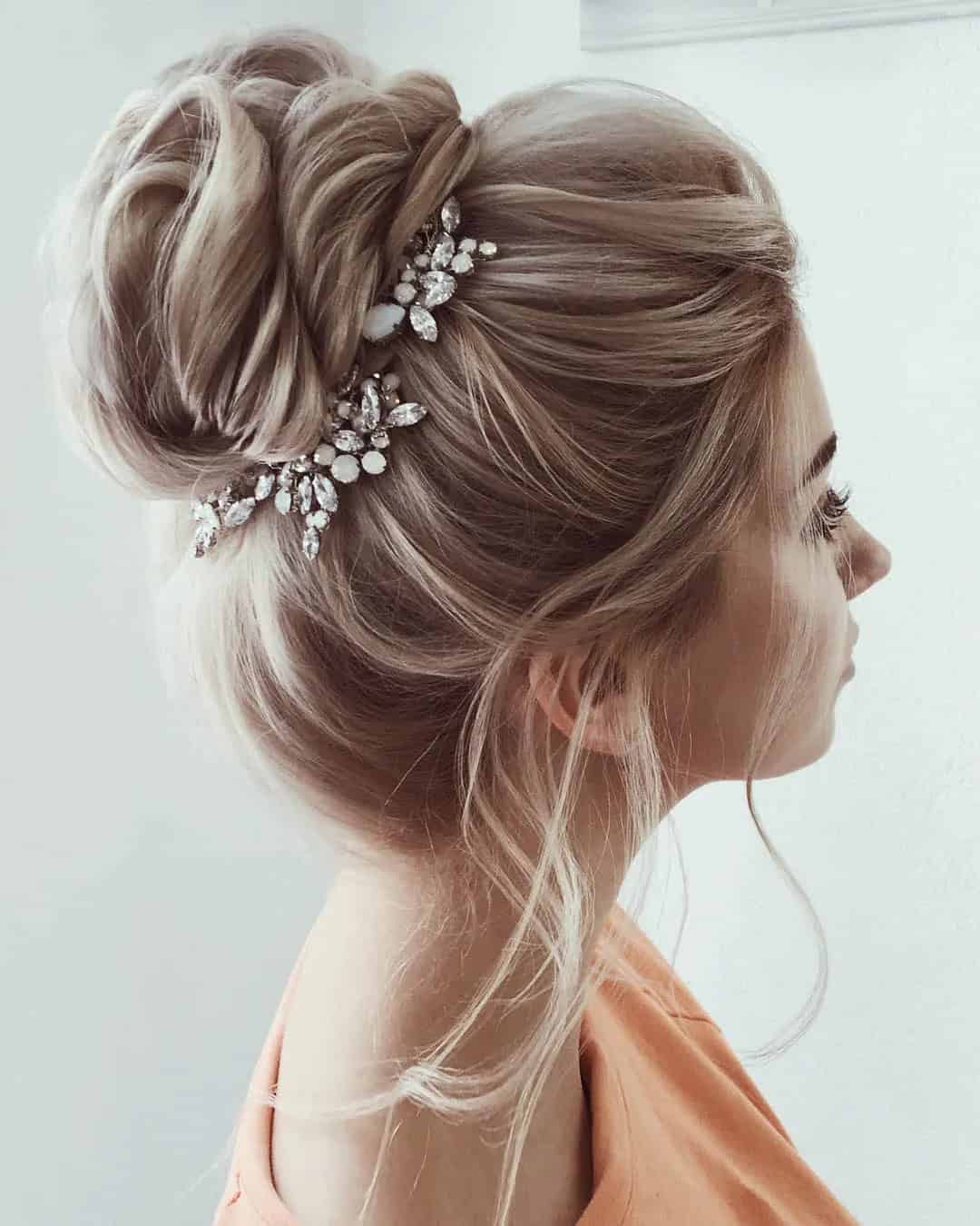 High Bun With Strands