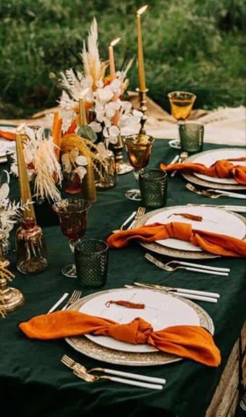 Forest green and orange theme