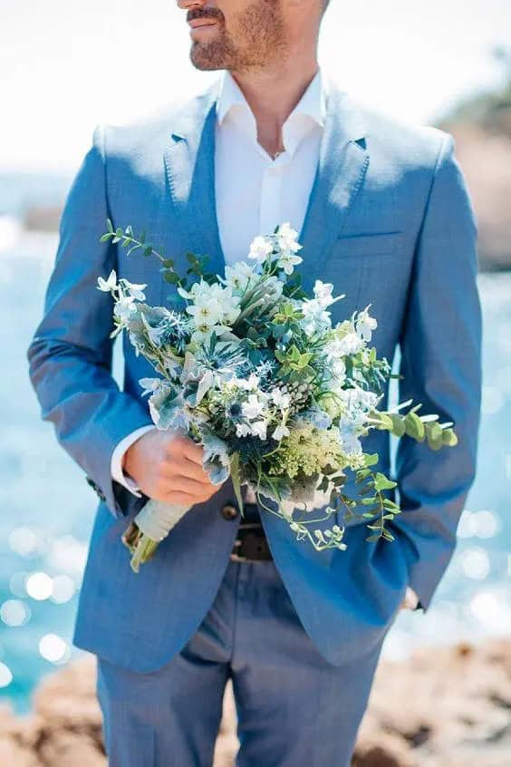 Groom Attire for Blue Theme