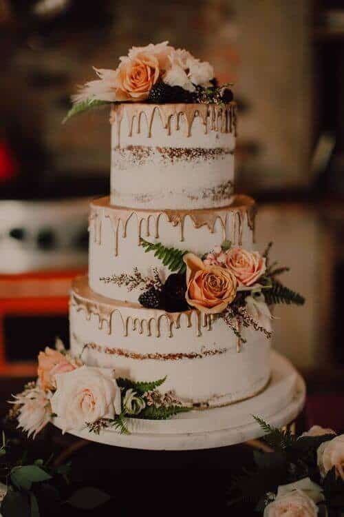 Orange and gold naked cake