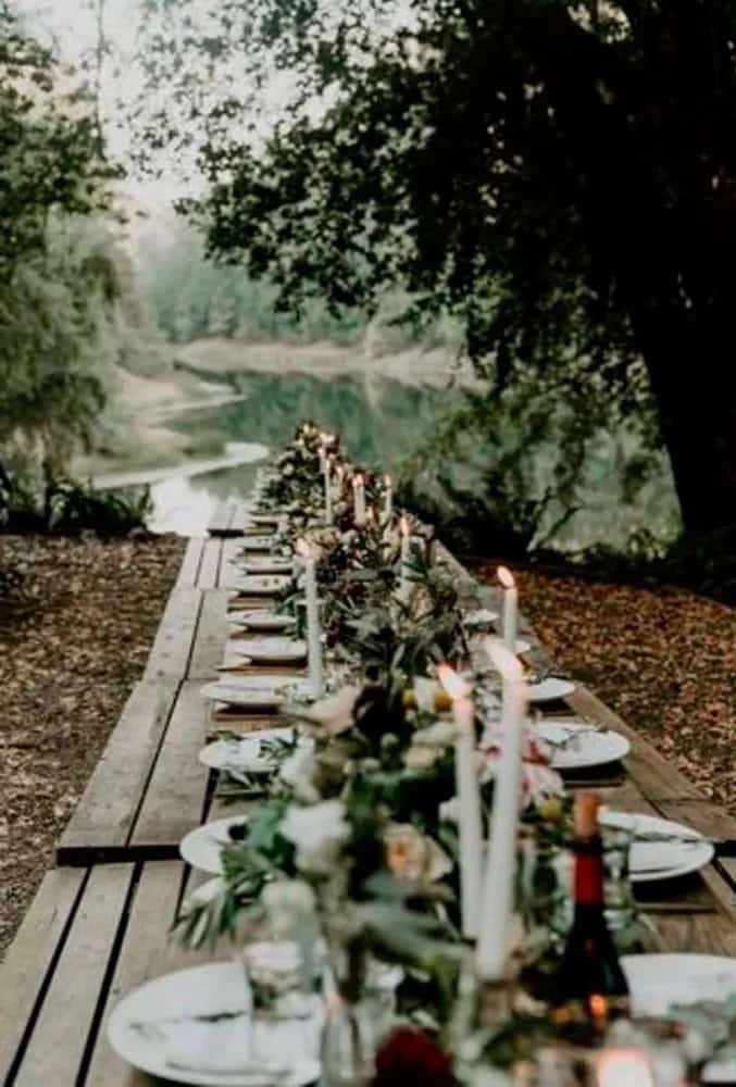 Set Up Farm Tables From Your Barn Wedding Venue