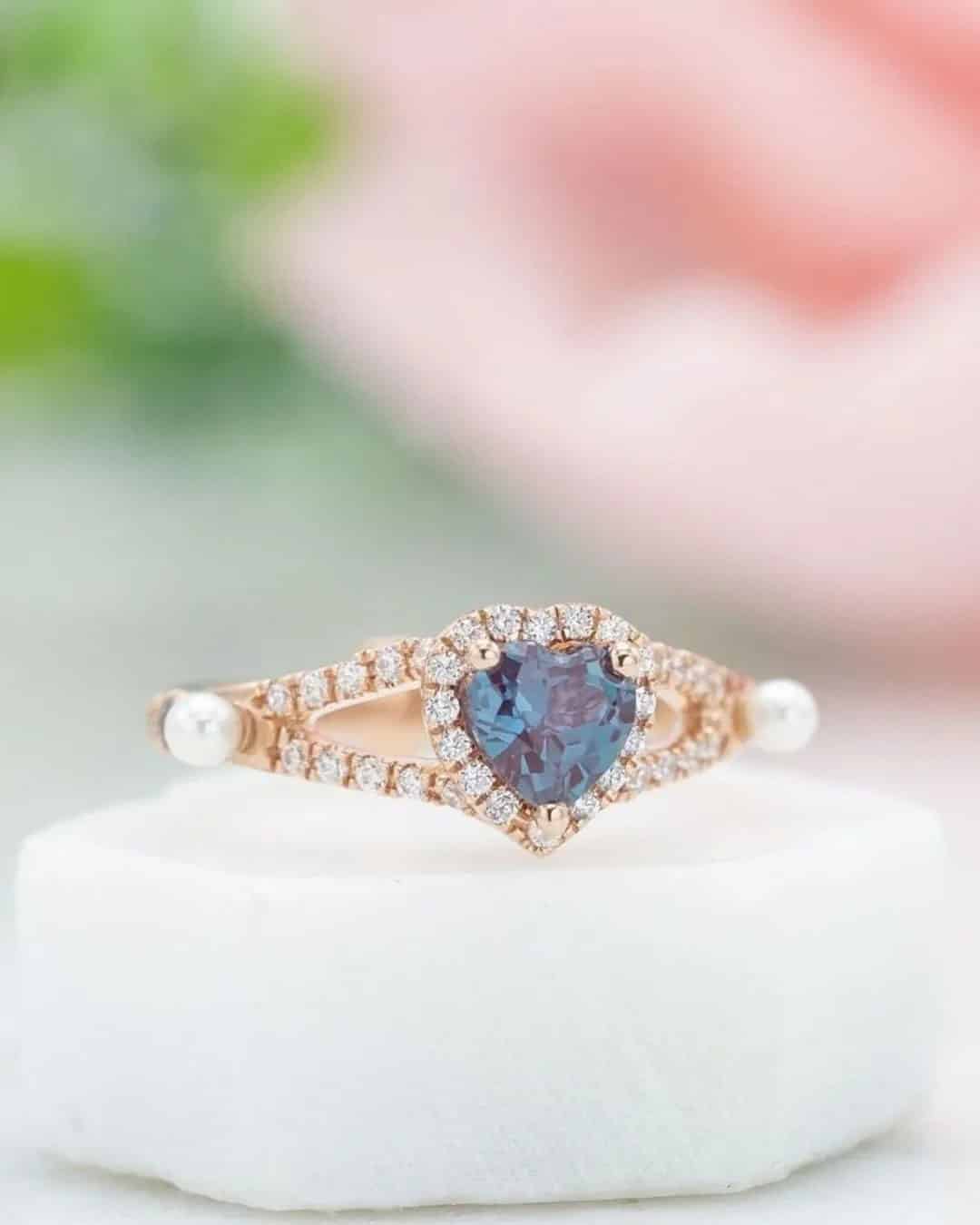 Romantic Heart Engagement Rings