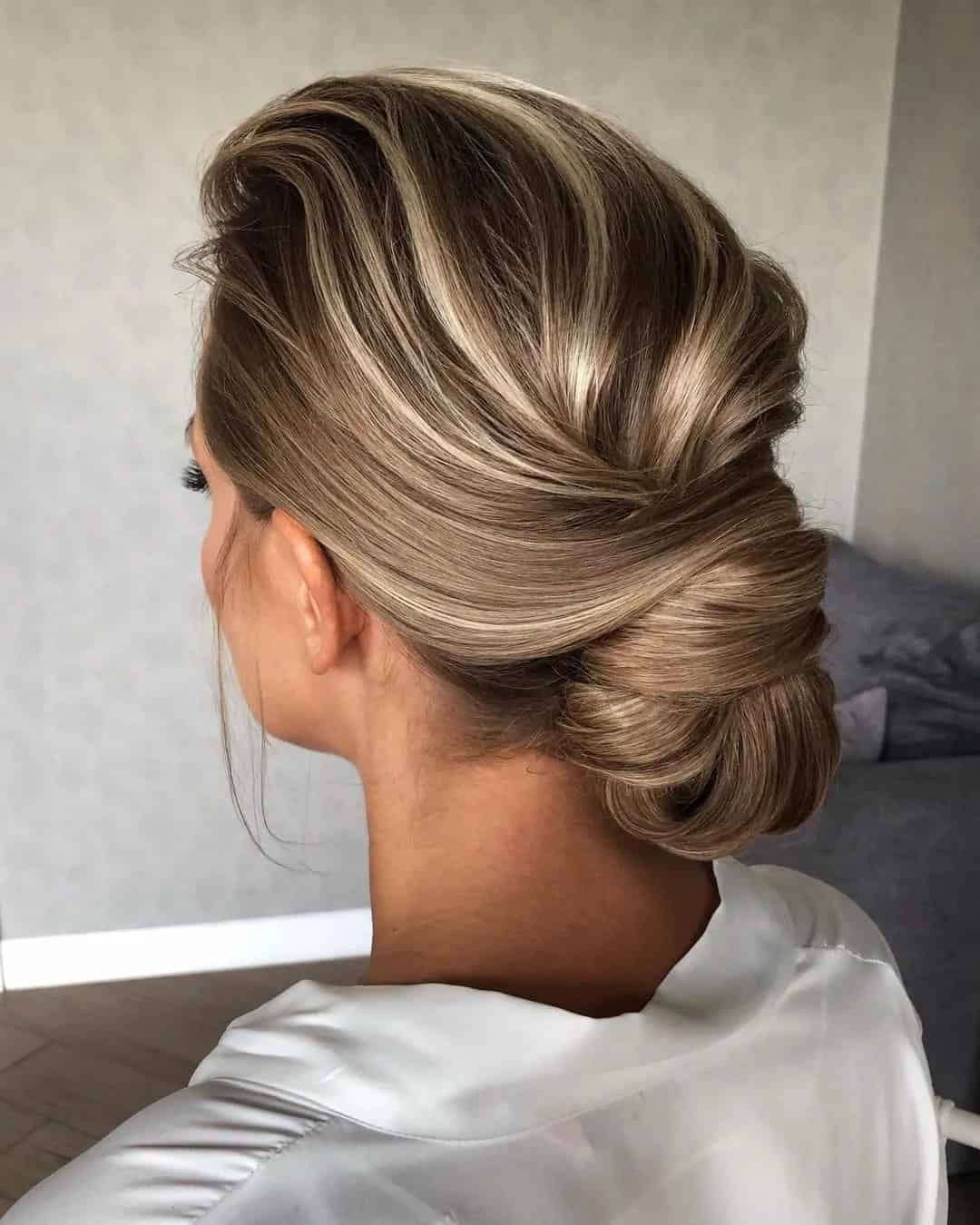 Swept-Back Low Bun Hairstyles