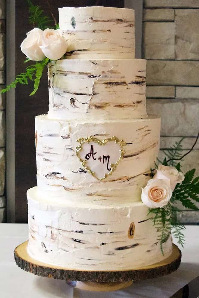 White And Greenery Wedding Cake Ideas