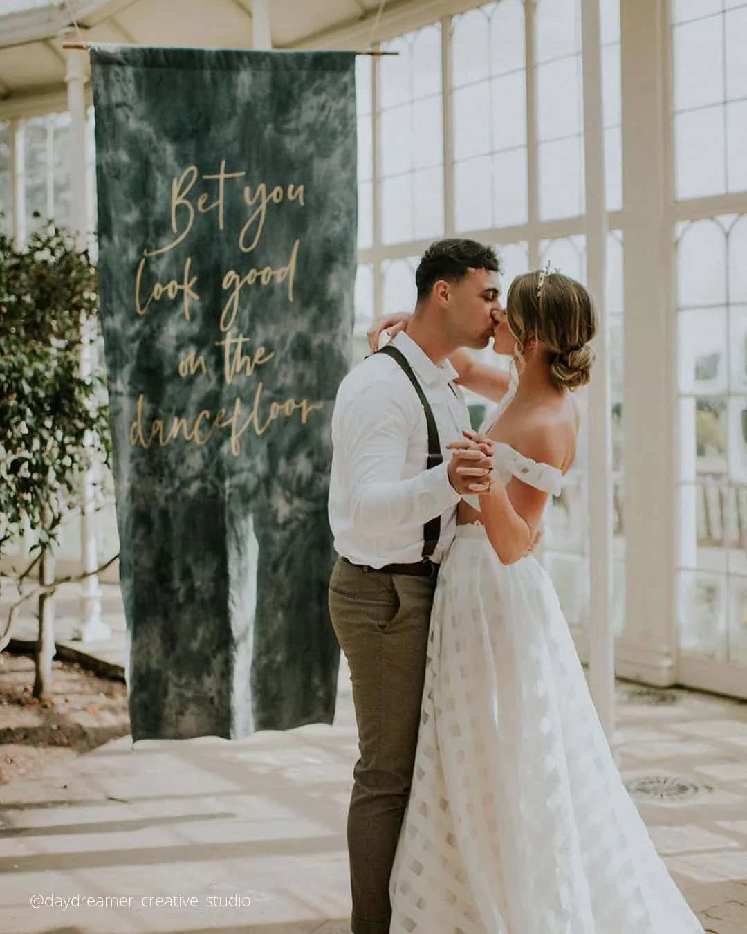 Velvet-covered ceremony arches or backdrops