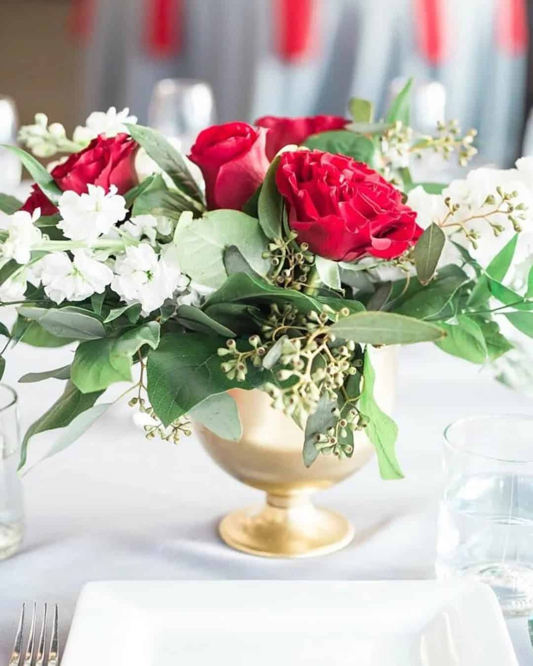 Red And White Flower Arrangements