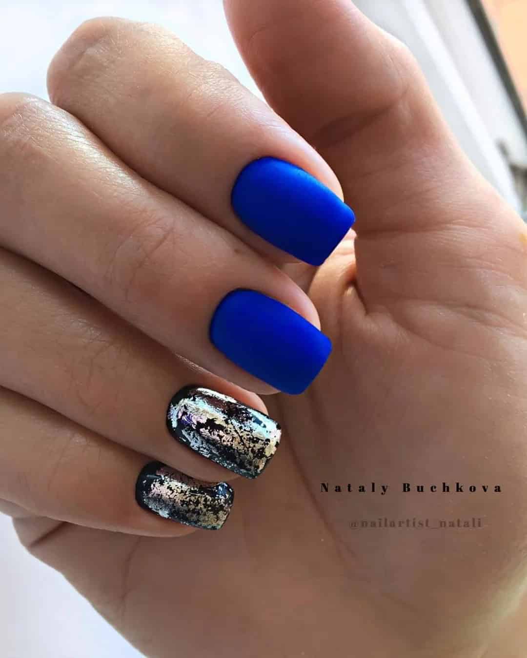 Blue And Silver Wedding Nails