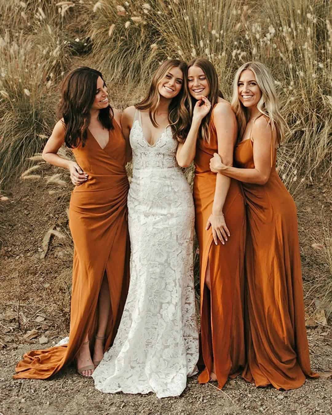 Chiffon Rust Bridesmaid Dresses