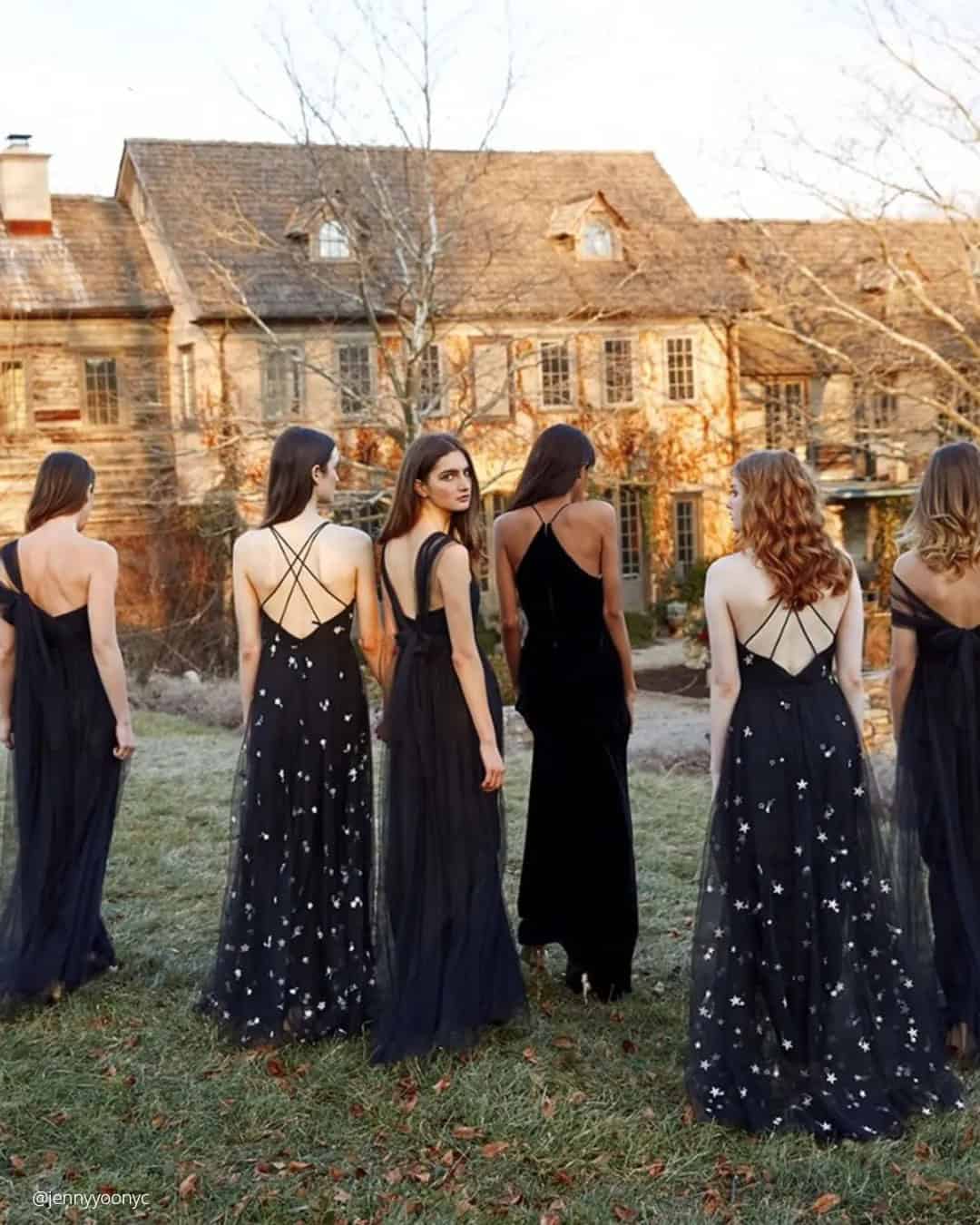 Long Black Bridesmaid Dresses