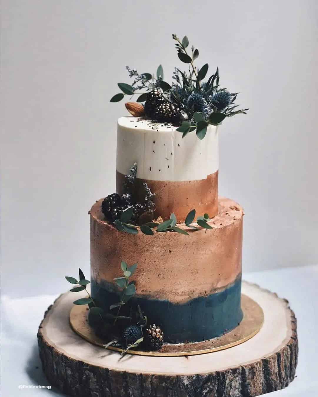 2-tier Fall Wedding Cakes