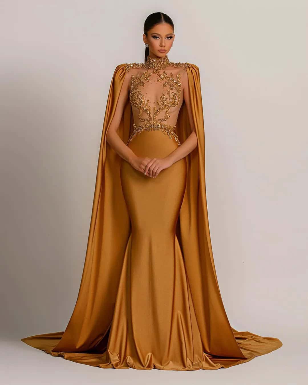 Simple Gold Bridal Gowns