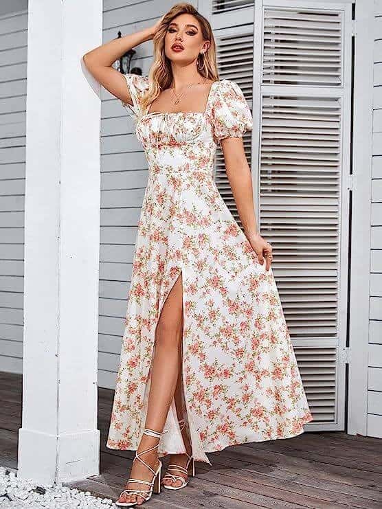 Cottage core style maxi dress