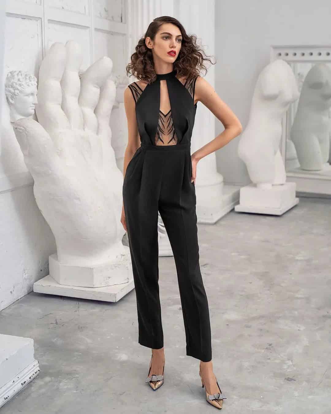 Black Bridal Pantsuits