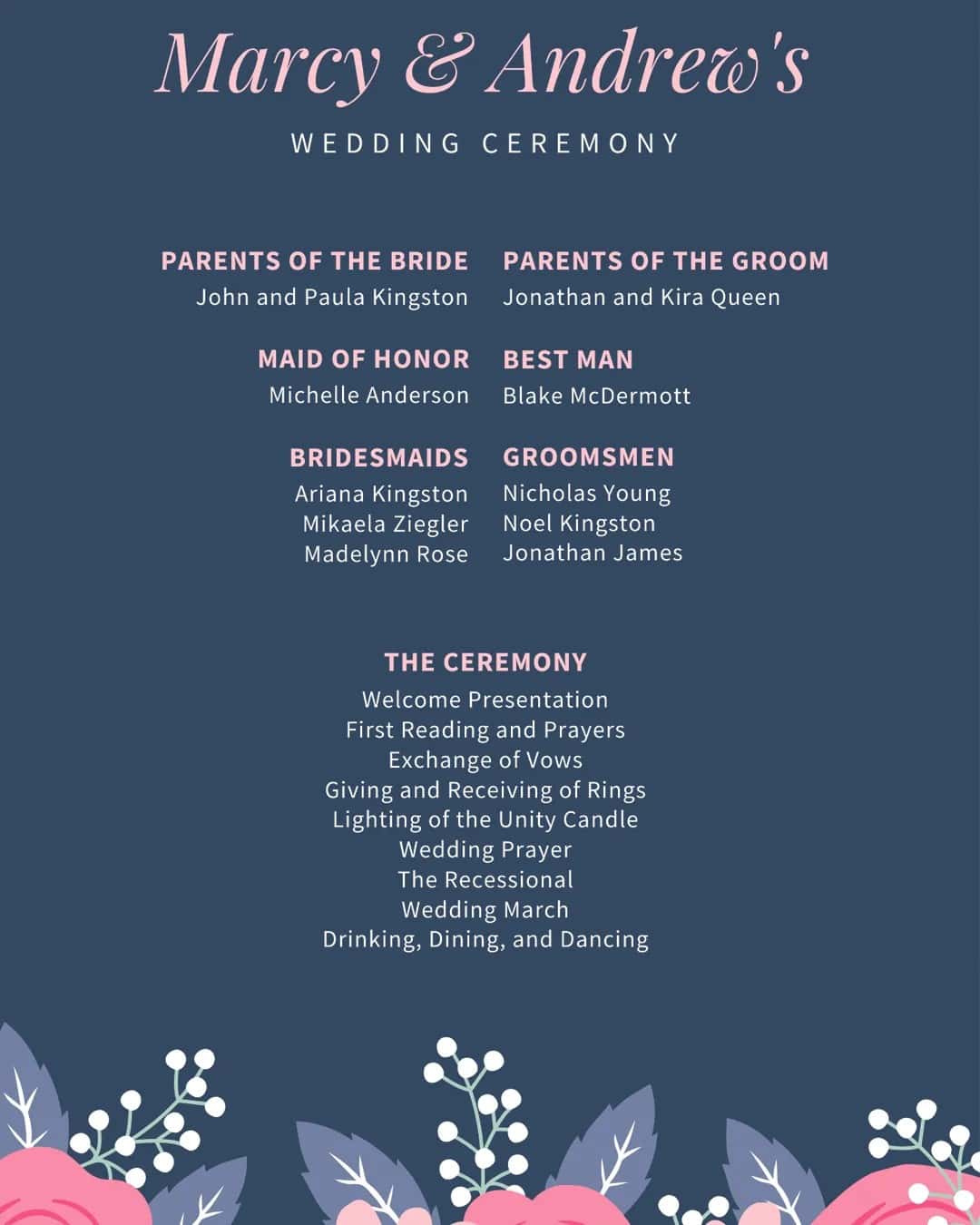 Free Downloadable Wedding Program Template That Can Be Printed