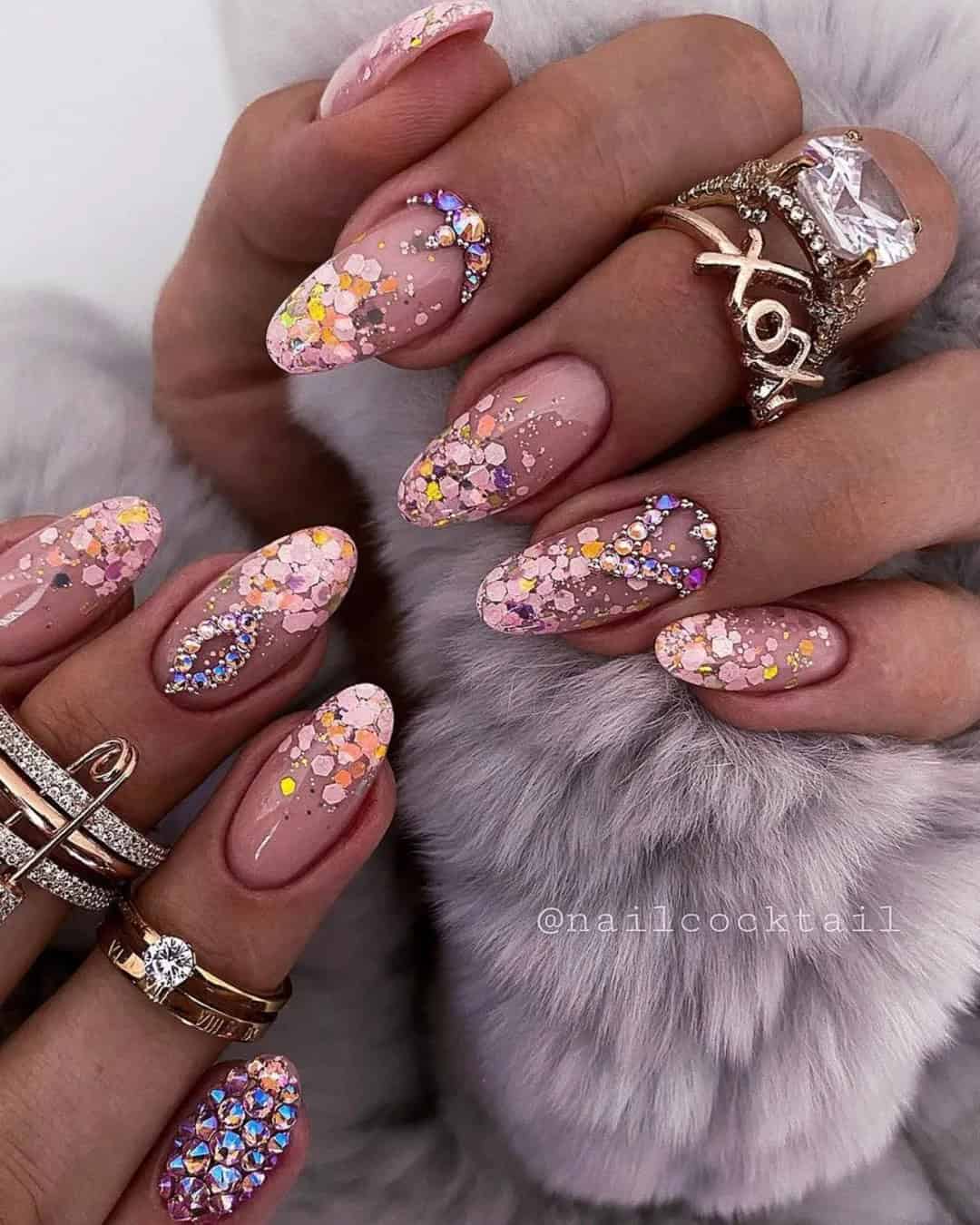 Bachelorette Nails With Glitter